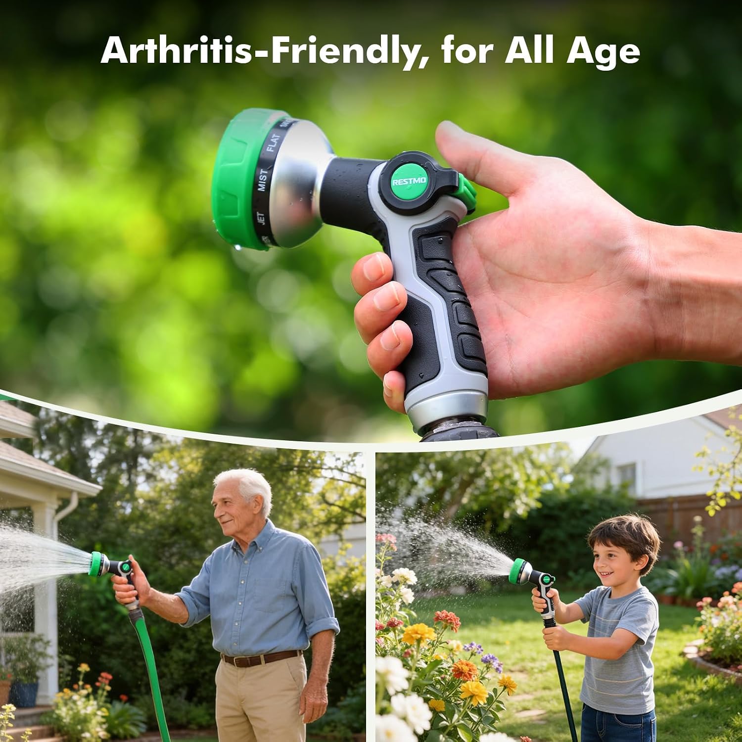 Detalle de RESTMO Garden Hose Nozzle, 10 Spray Patterns