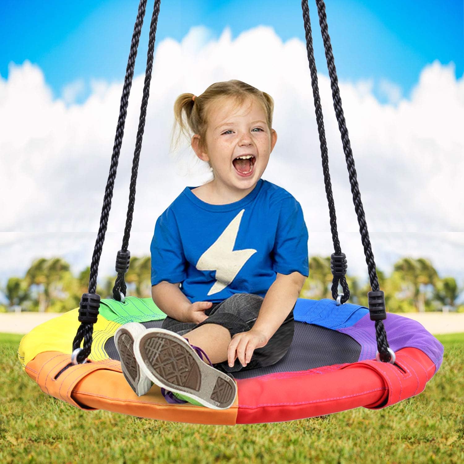 Thumbnail 6 de Odoland 24-Inch Tree Swing Net Swing with Detachable Ropes — Durable 900D Oxford Fabric, 660lb Load, Indoor/Outdoor