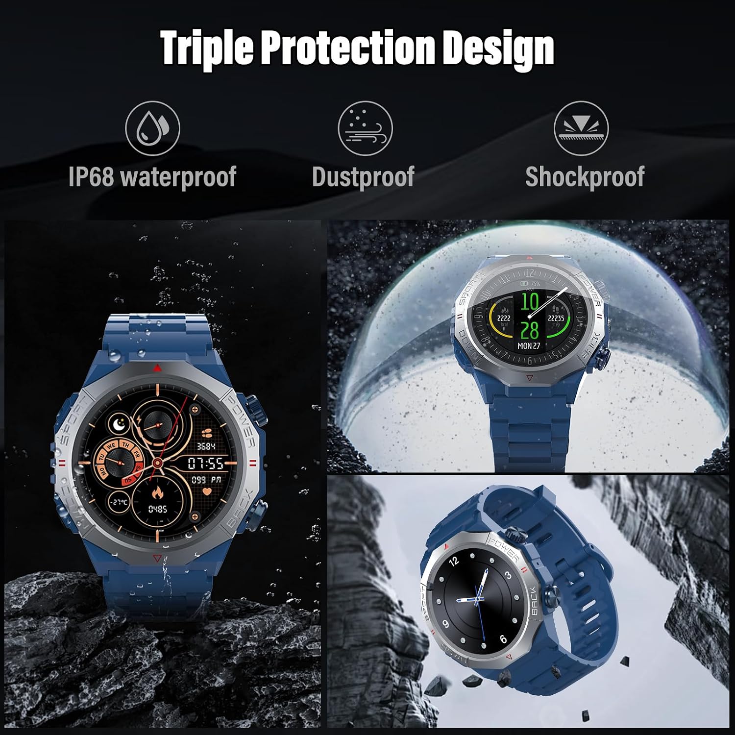 Thumbnail 5 de Atheewon S10 Military Smart Watch for Men