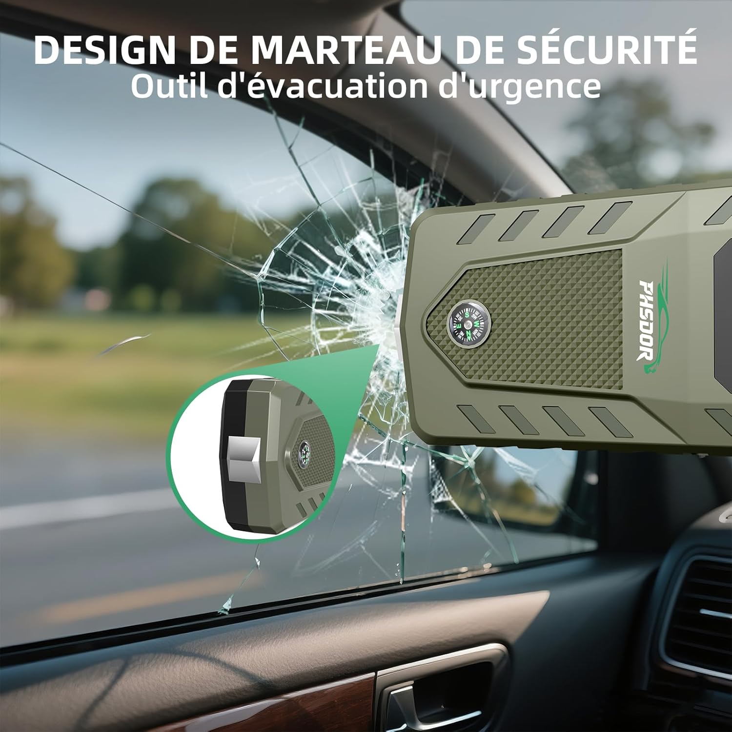 Thumbnail 5 de 6000A Booster batterie voiture 20000 mAh (10L essence / 8L diesel) avec lampe LED 3 modes et fonction power bank