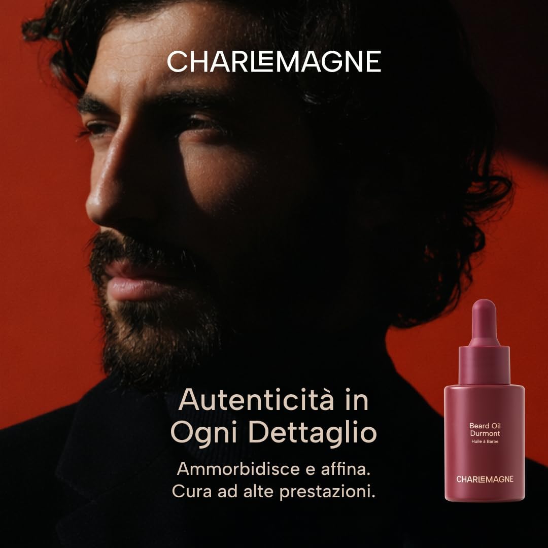 Detalle 2 de Charlemagne Olio Barba per Uomo – Durmont, 30 ml: olio di barba premium per idratare e ammorbidire