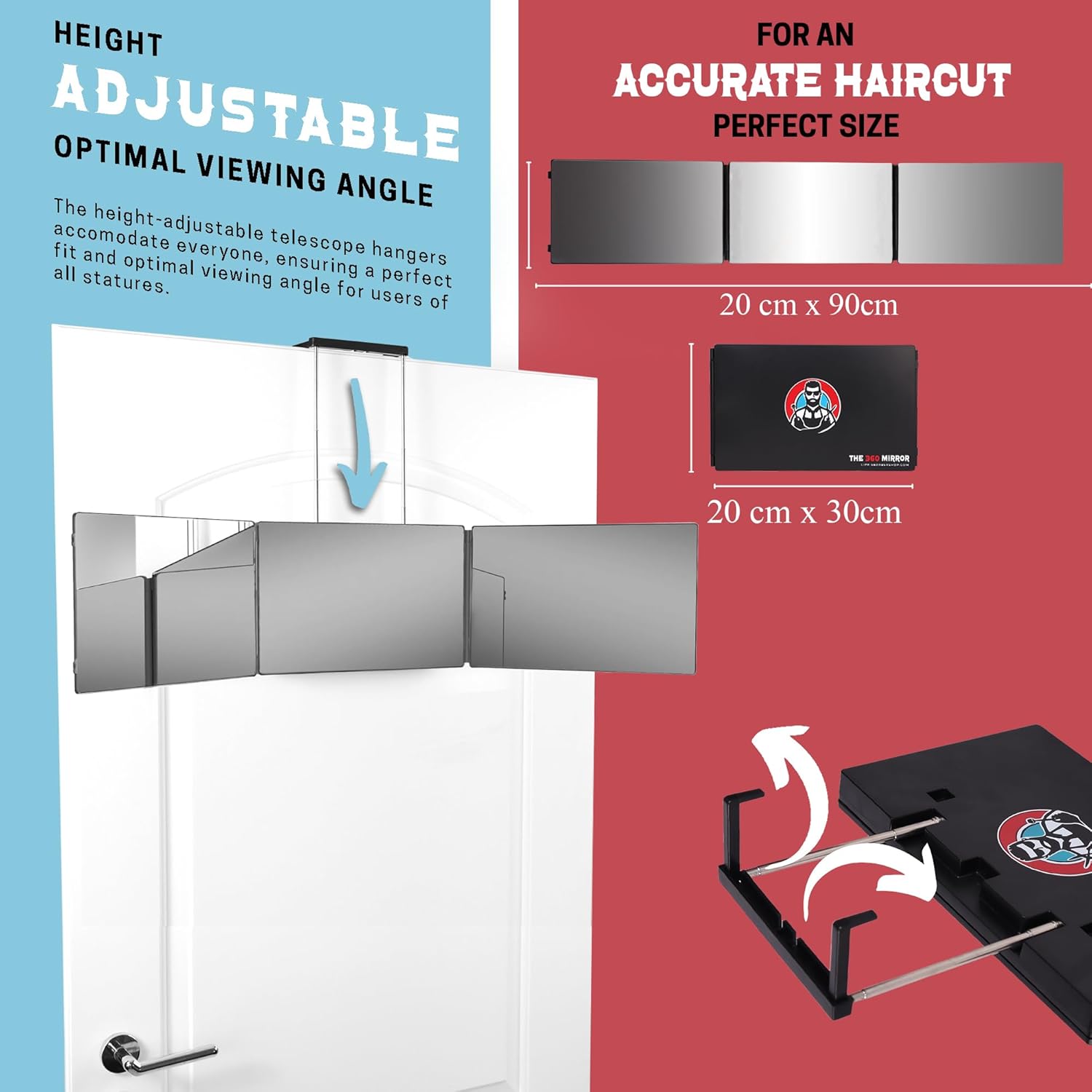 Detalle de 360 Mirror: 3-Way Tri-Fold Haircut Mirror for DIY Grooming