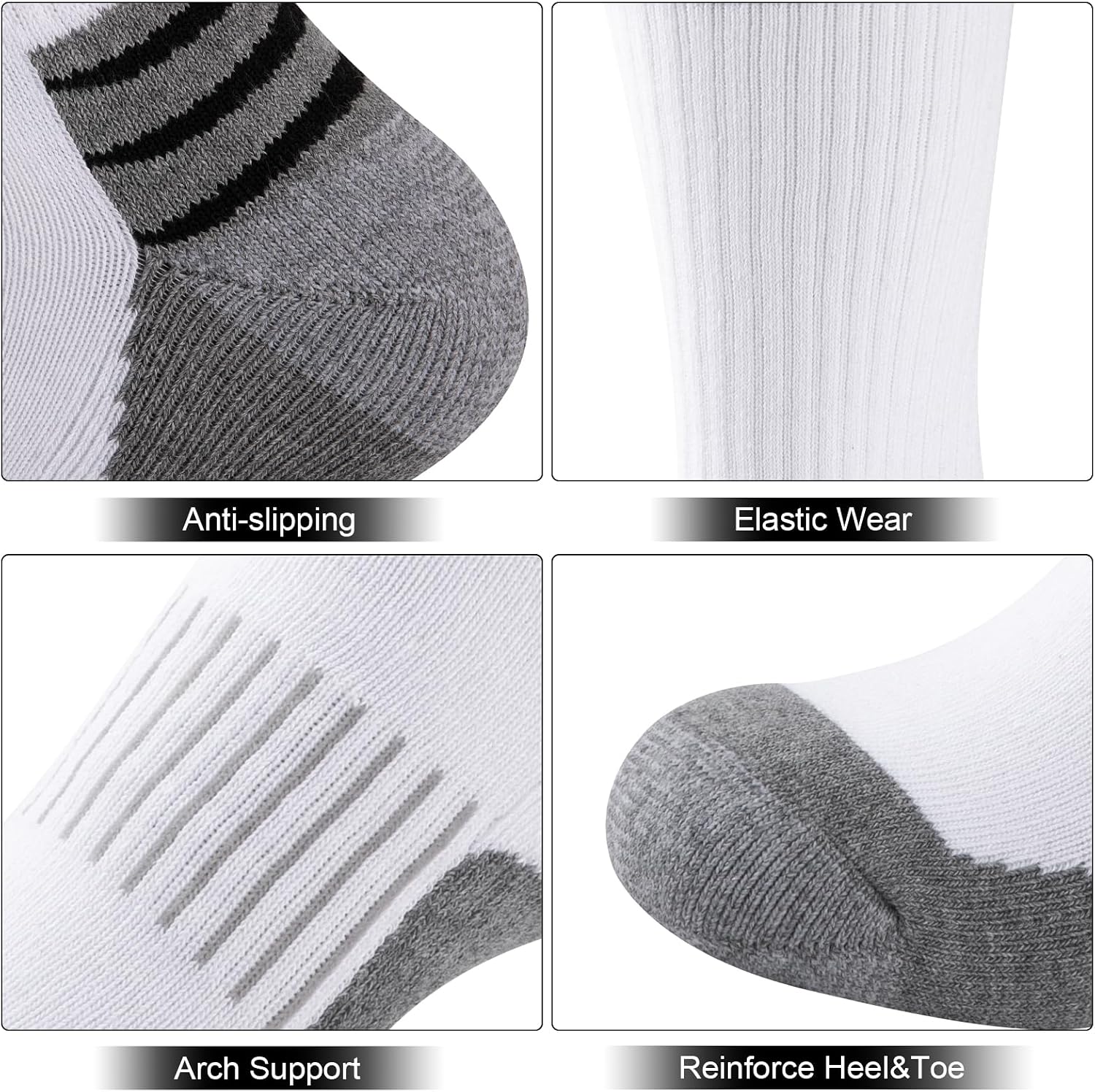 Thumbnail 6 de COOVAN Men's Cotton Crew Socks, 6 Pairs, Cushioned and Moisture-Wicking