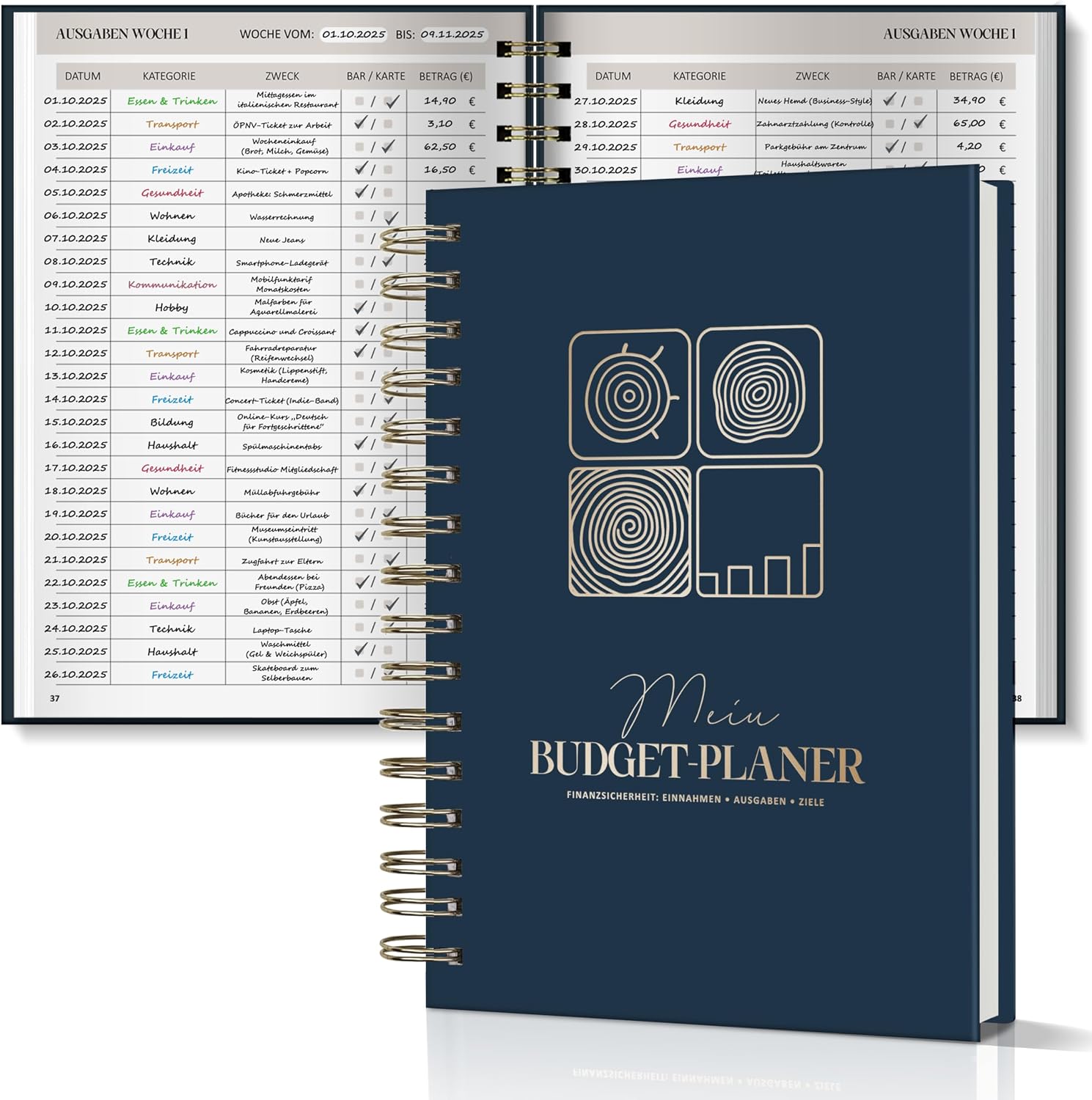 Detalle de BIROYAL 12 Monate Budget Planner 2026 đź“’