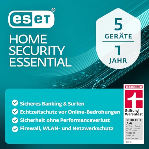 Detalle de ESET HOME Security Essential 2026: Schutz für 5 Geräte über 1 Jahr