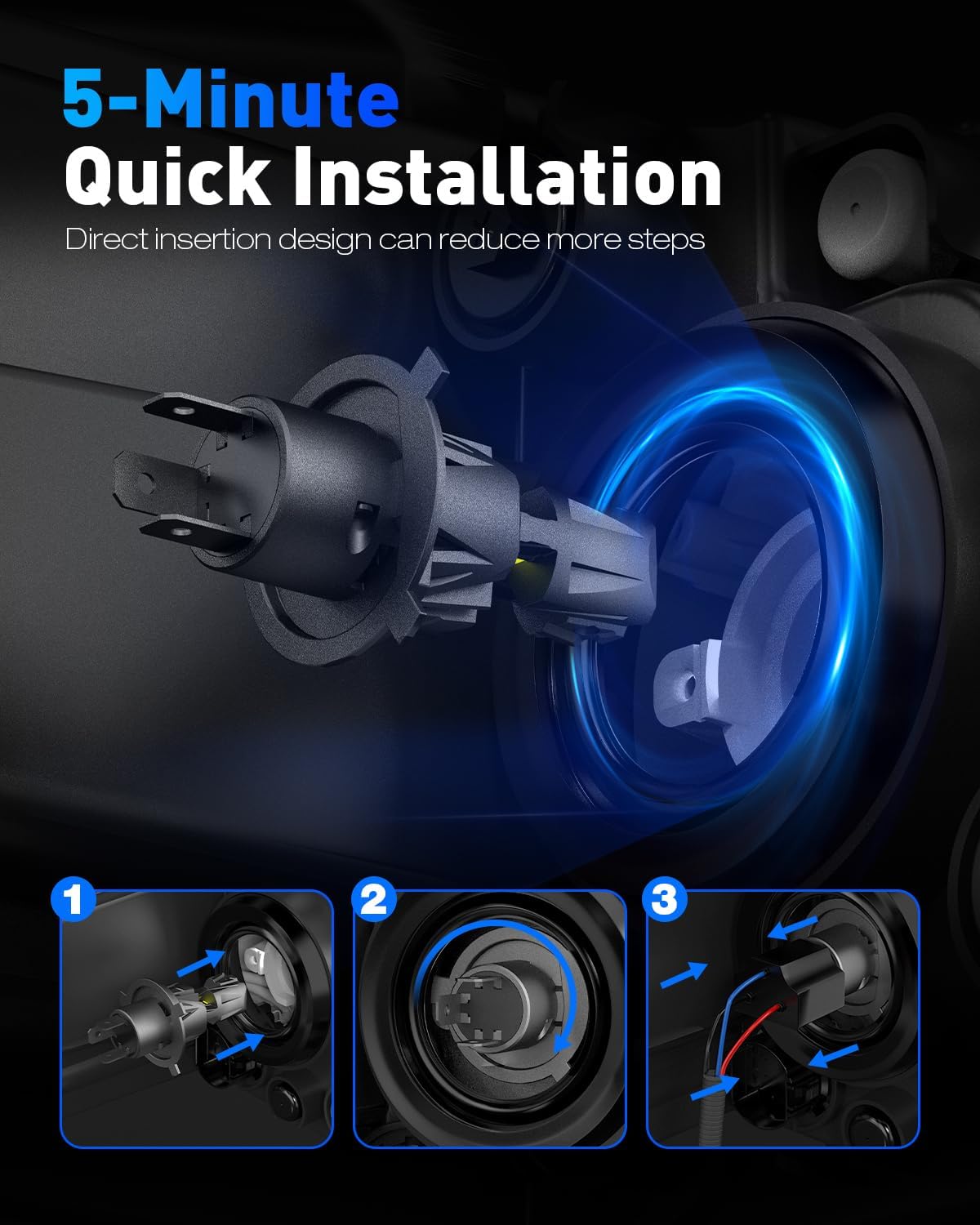 Thumbnail 6 de NOVSIGHT H4 LED 32000LM Headlight Bulb