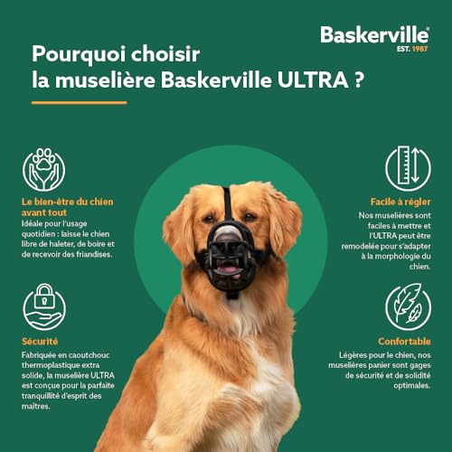 Thumbnail 6 de Baskerville Ultra Muselière pour Chien Noir - Taille 5, adaptée Berger Allemand/Labrador/Husky