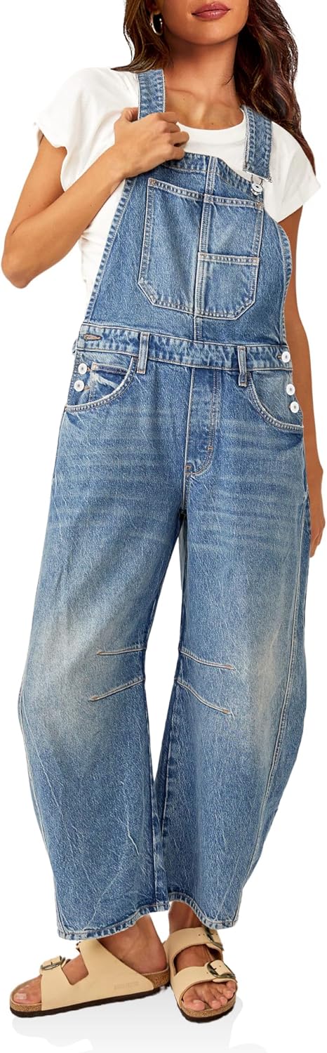 Thumbnail 6 de PLNOTME Denim Bib Overalls Barrel Leg
