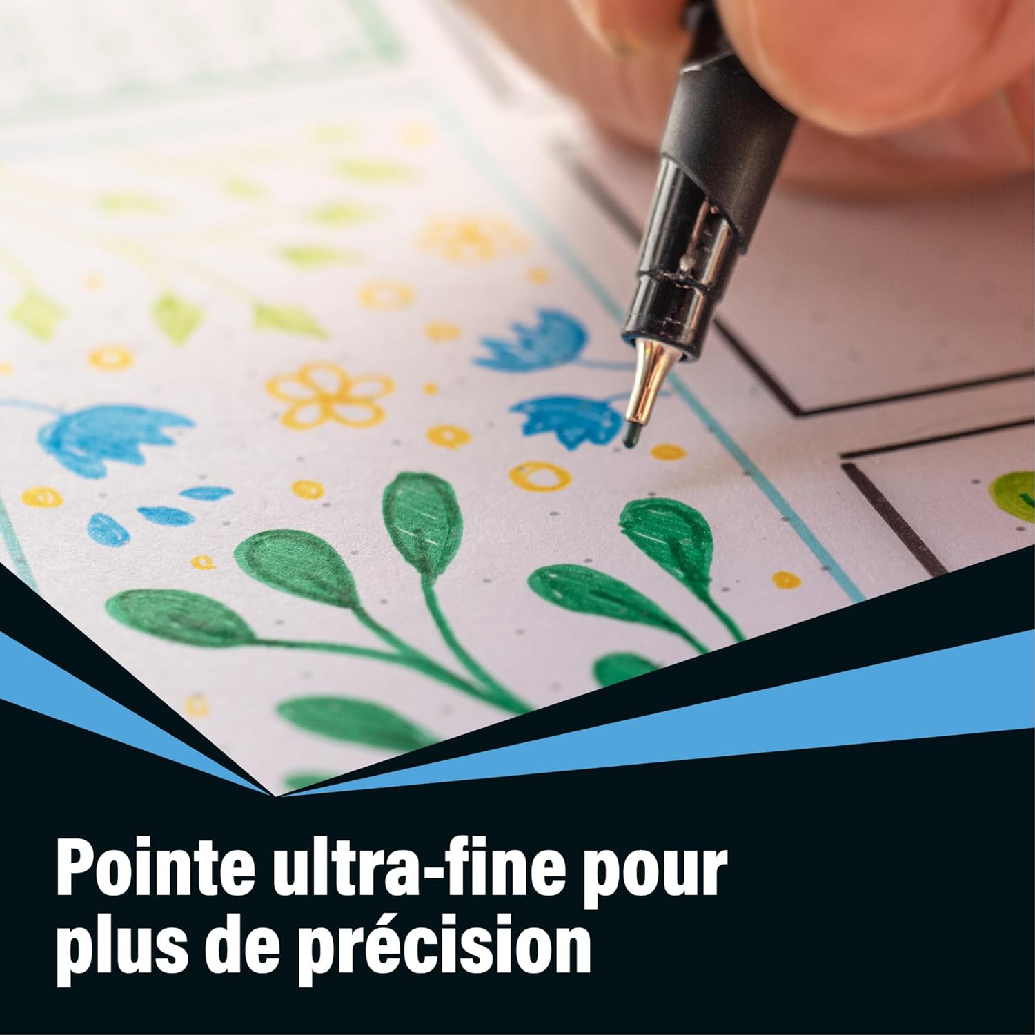 Thumbnail 2 de BIC Intensity Feutres d'écriture, Pointe Fine 0,4 mm – Noir, Boîte de 12