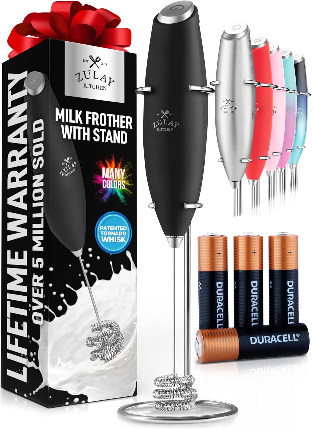 Detalle de Zulay Kitchen Tornado Milk Frother, 4 AA