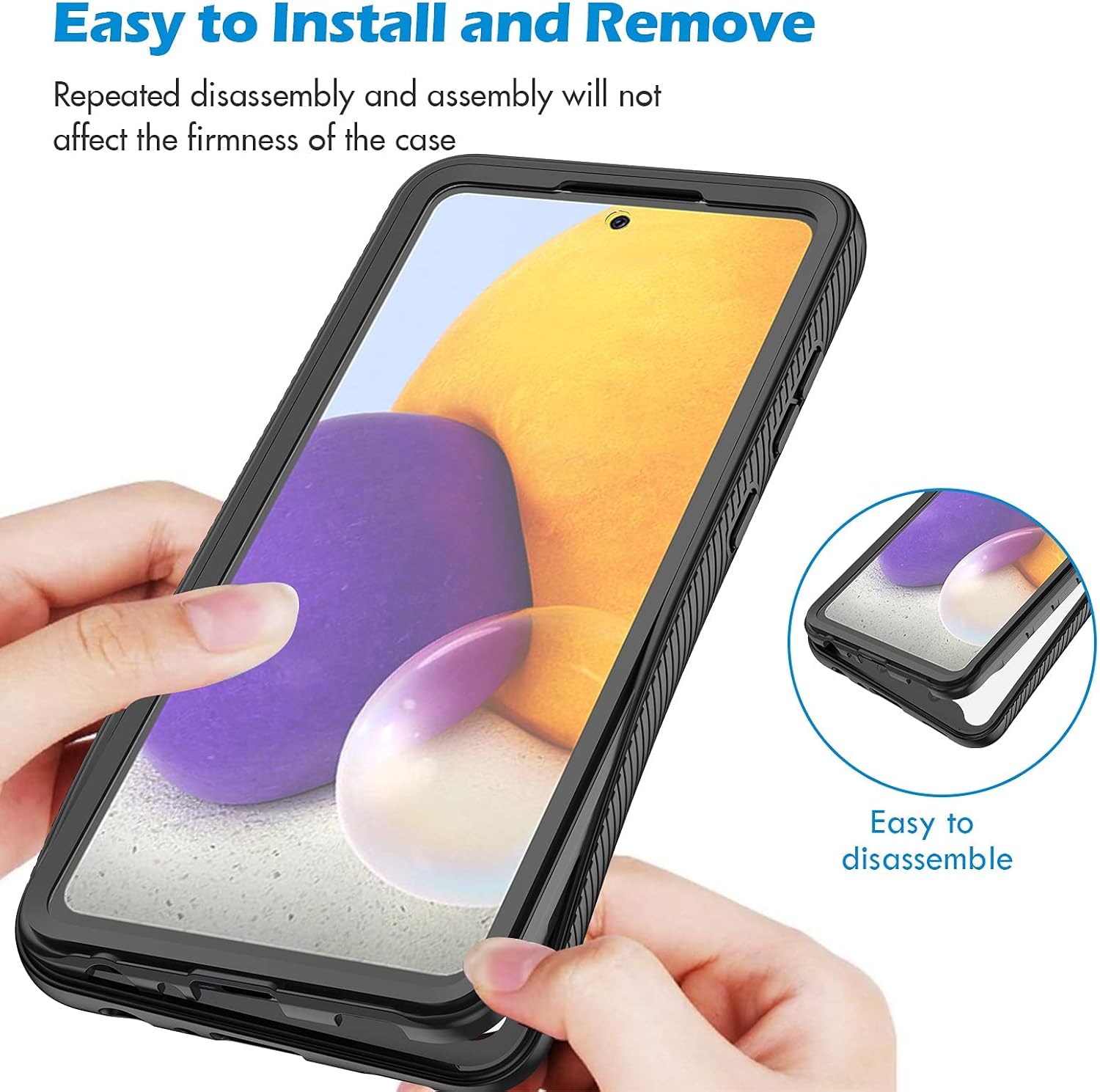 Thumbnail 6 de CENHUFO rugged Samsung Galaxy A52s / A52s 5G phone case with built-in screen protector (Black)