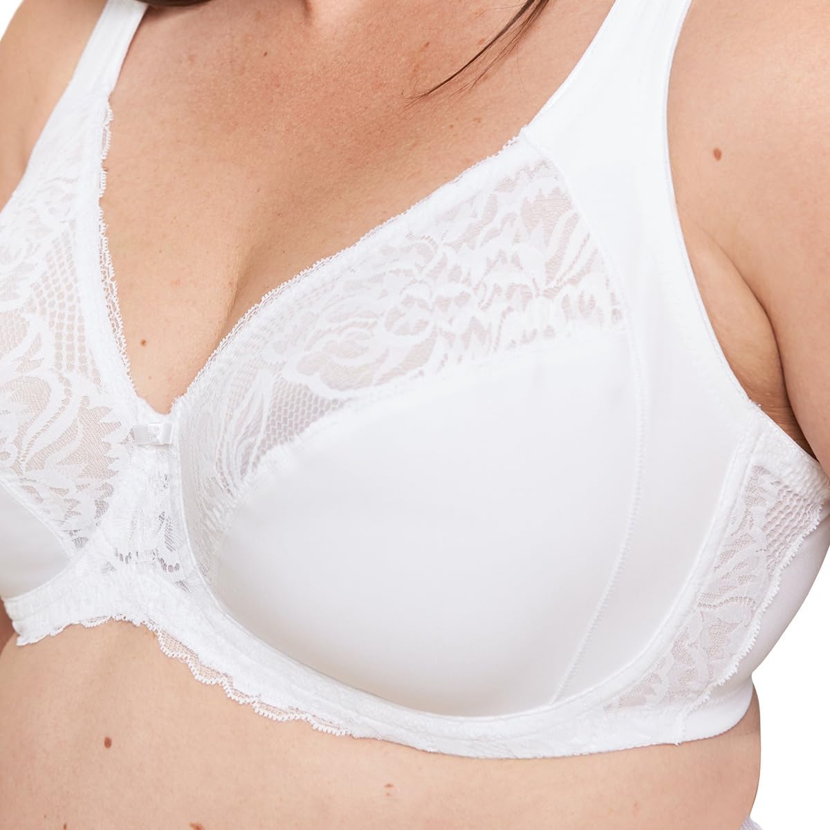 Detalle de Triumph Modern Lace+Cotton W02 Soutien-gorge Femme – Blanc, 100B