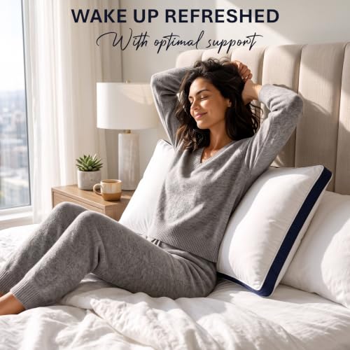 Detalle 2 de Utopia Bedding Pillows 2 Pack (Queen) – Brushed Navy Microfiber Pillows