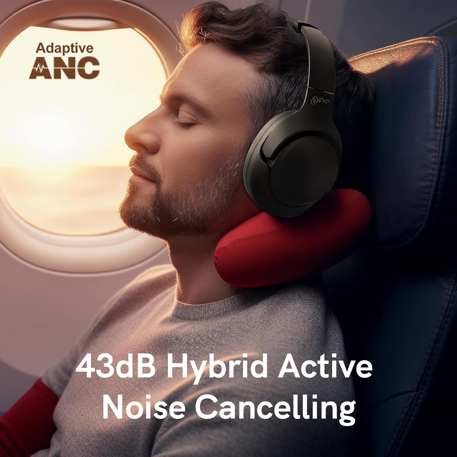Detalle 2 de QCY H3 ANC Cuffie Bluetooth Over Ear con cancellazione rumore ibrida e Multipoint