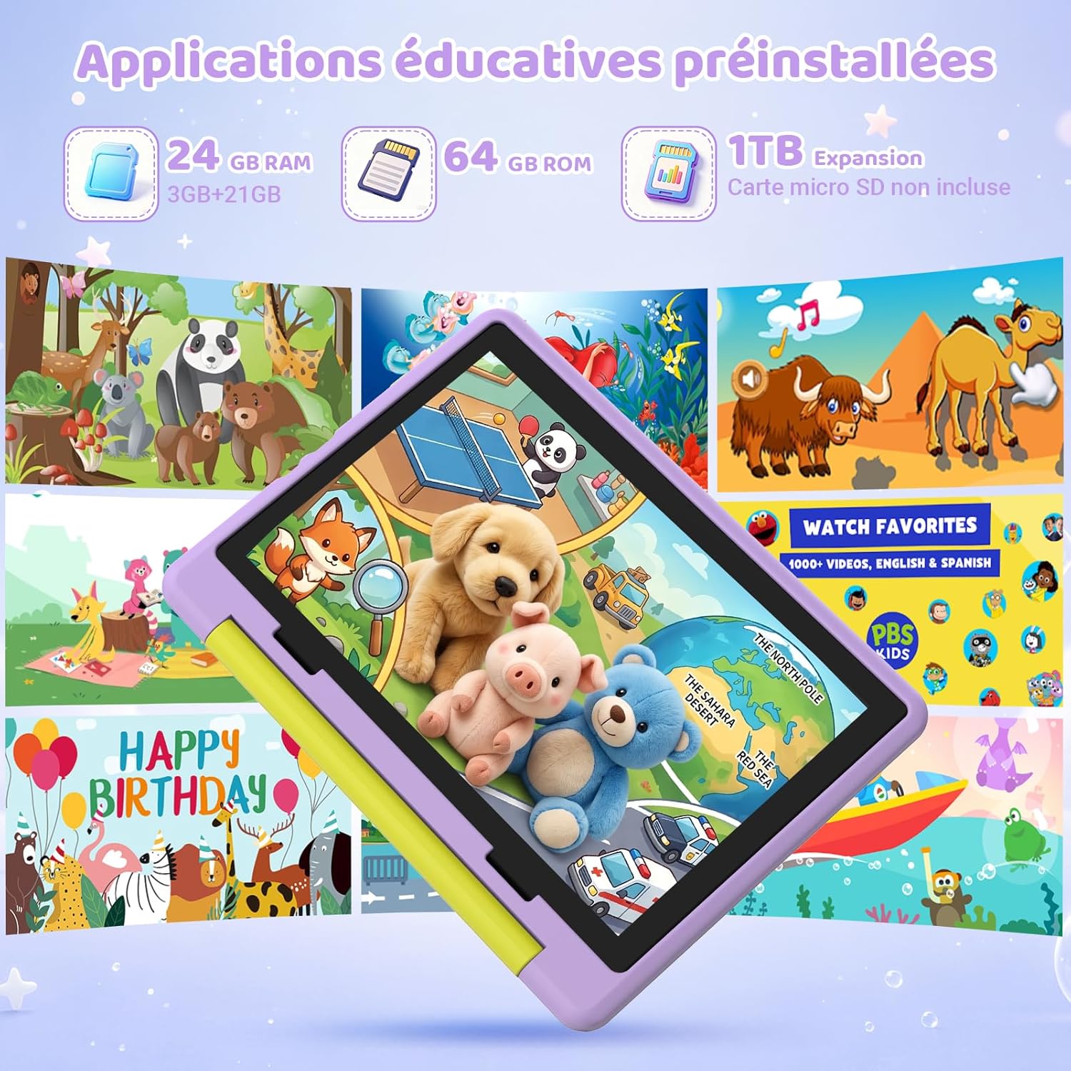 Thumbnail 3 de Laptok Android 16 Tablette Enfants 10 Pouces — mode Bureau, Écran divisé et stockage extensible jusqu’à 1To
