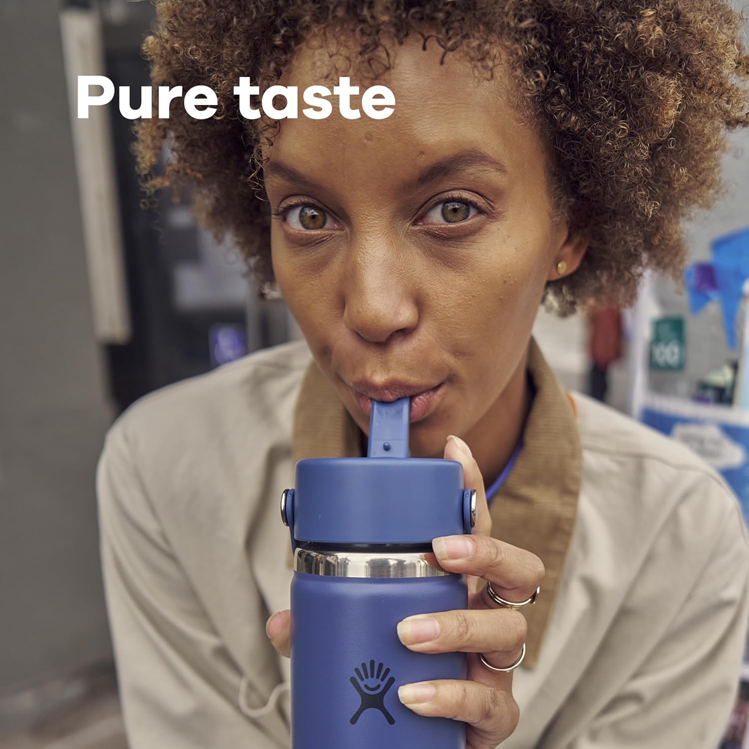 Thumbnail 6 de Hydro Flask 64 Oz Harbor Blue Insulated Wide Mouth Water Bottle with Leakproof Straw Cap