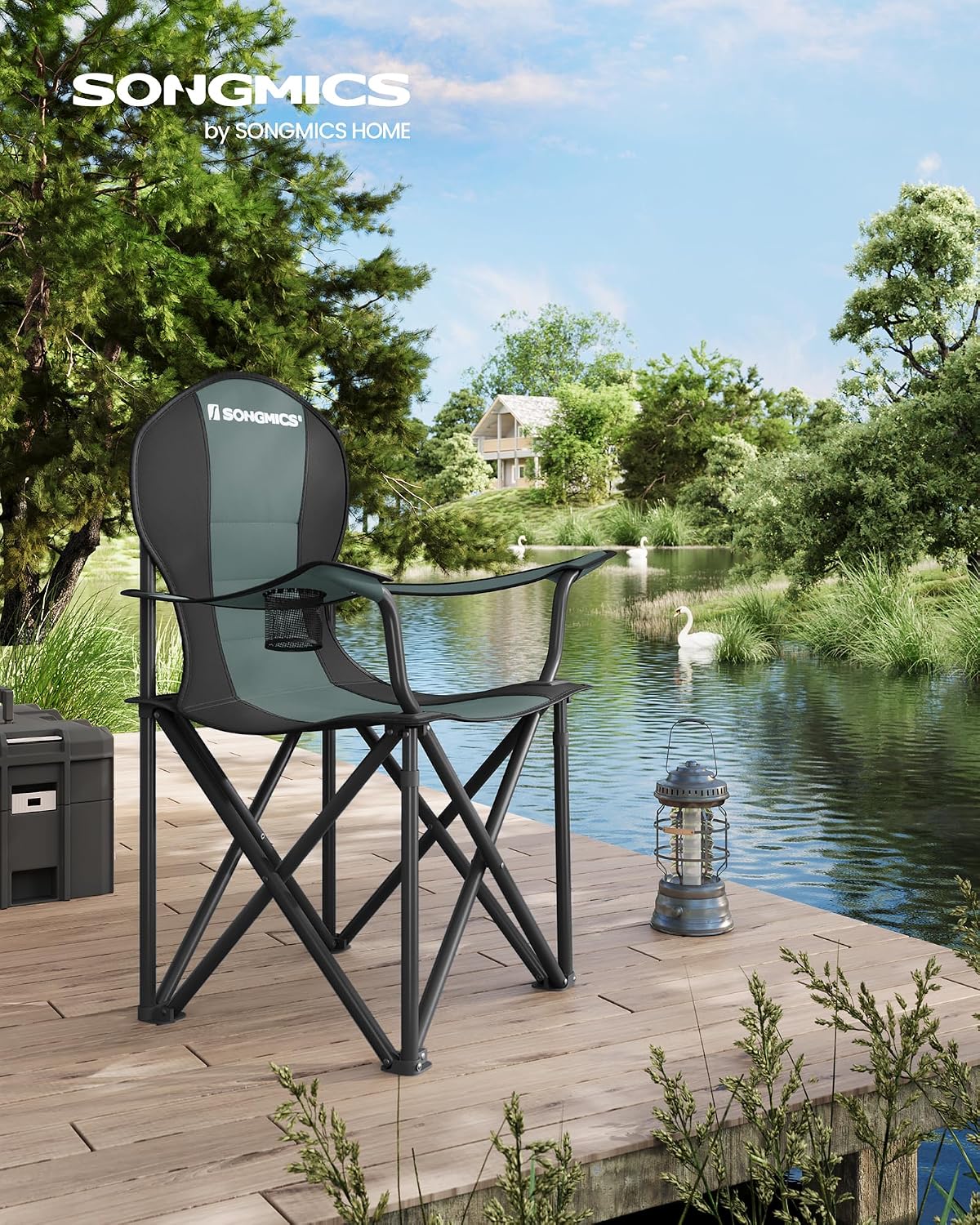 Detalle 2 de SONGMICS Chaise de Camping Pliable 250 kg