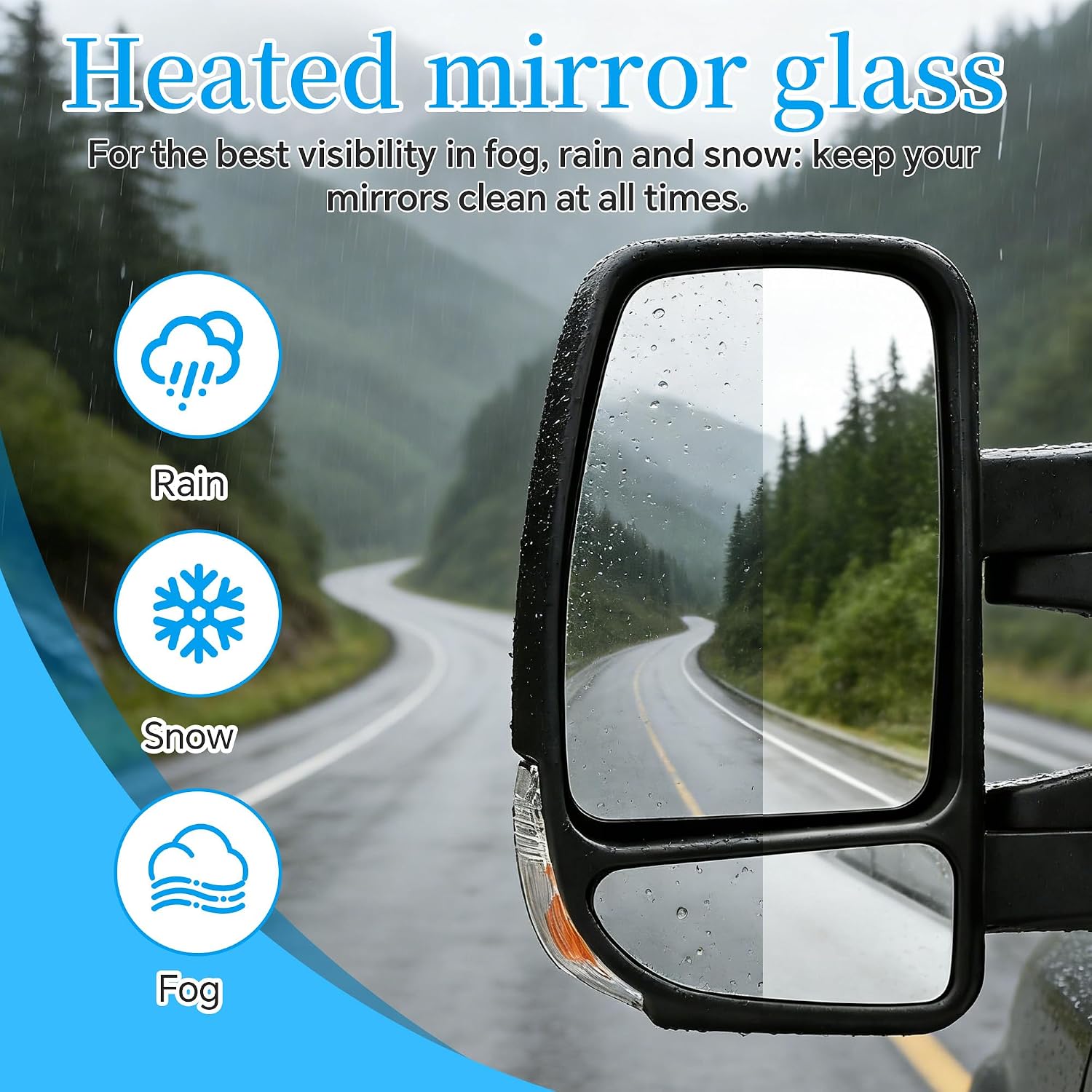 Detalle de Convitex Heated Passenger Left Side Door Wing Mirror with Signal Light for Renault Master III / Vauxhall Movano B