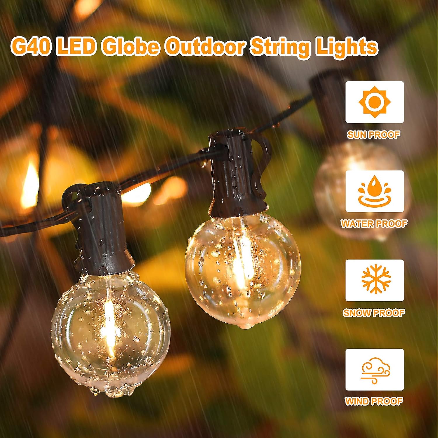 Detalle 2 de G40 LED String Lights 120 ft