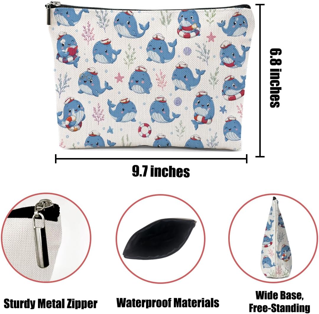 Detalle de Whale Makeup Bag, Cotton and Linen