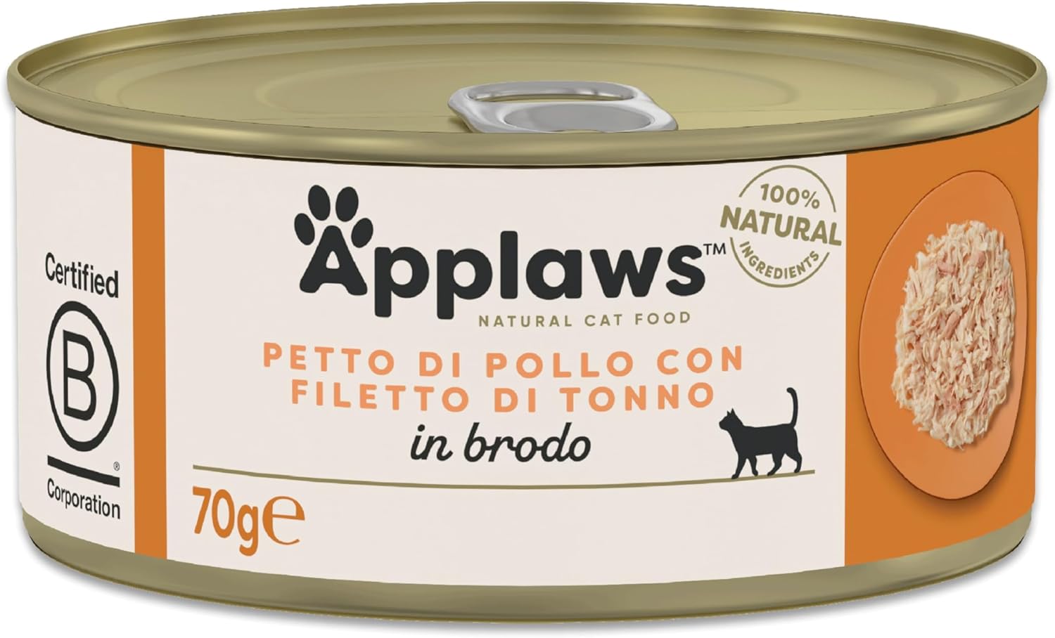 Thumbnail 1 de Applaws cibo umido 100% naturale per gatti adulti – Petto di pollo con filetto di tonno in brodo, 24x70 g