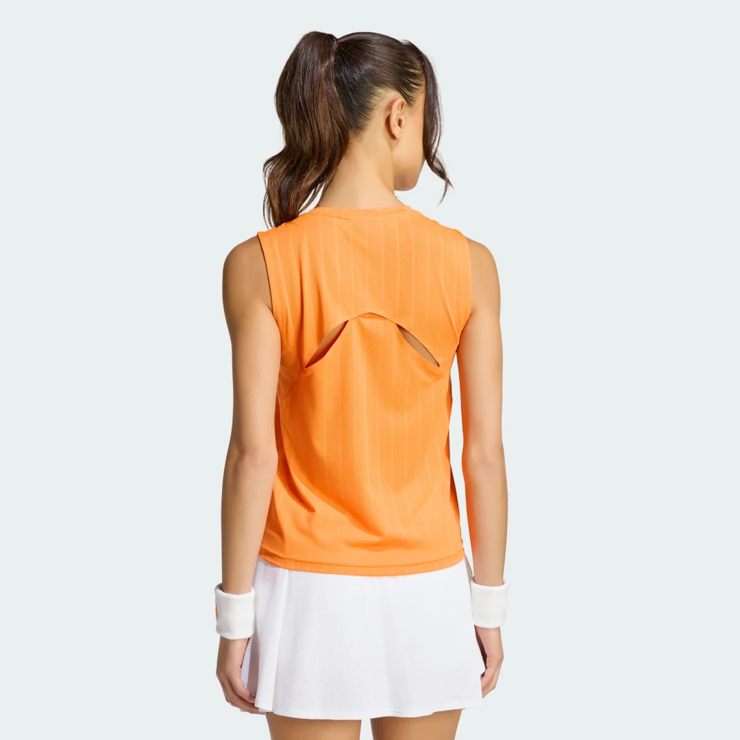 Detalle 2 de Camiseta de tirantes de tenis Climacool+ Pro de Adidas - color naranja