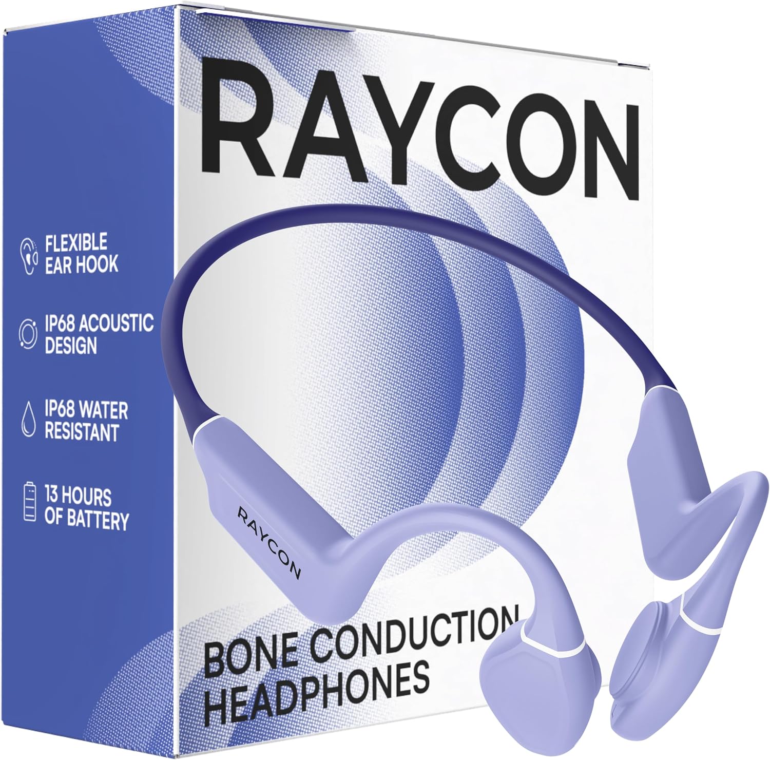 Detalle de Raycon Bone Conduction Headphones Bluetooth – Open Ear Running Headphones (Purple)