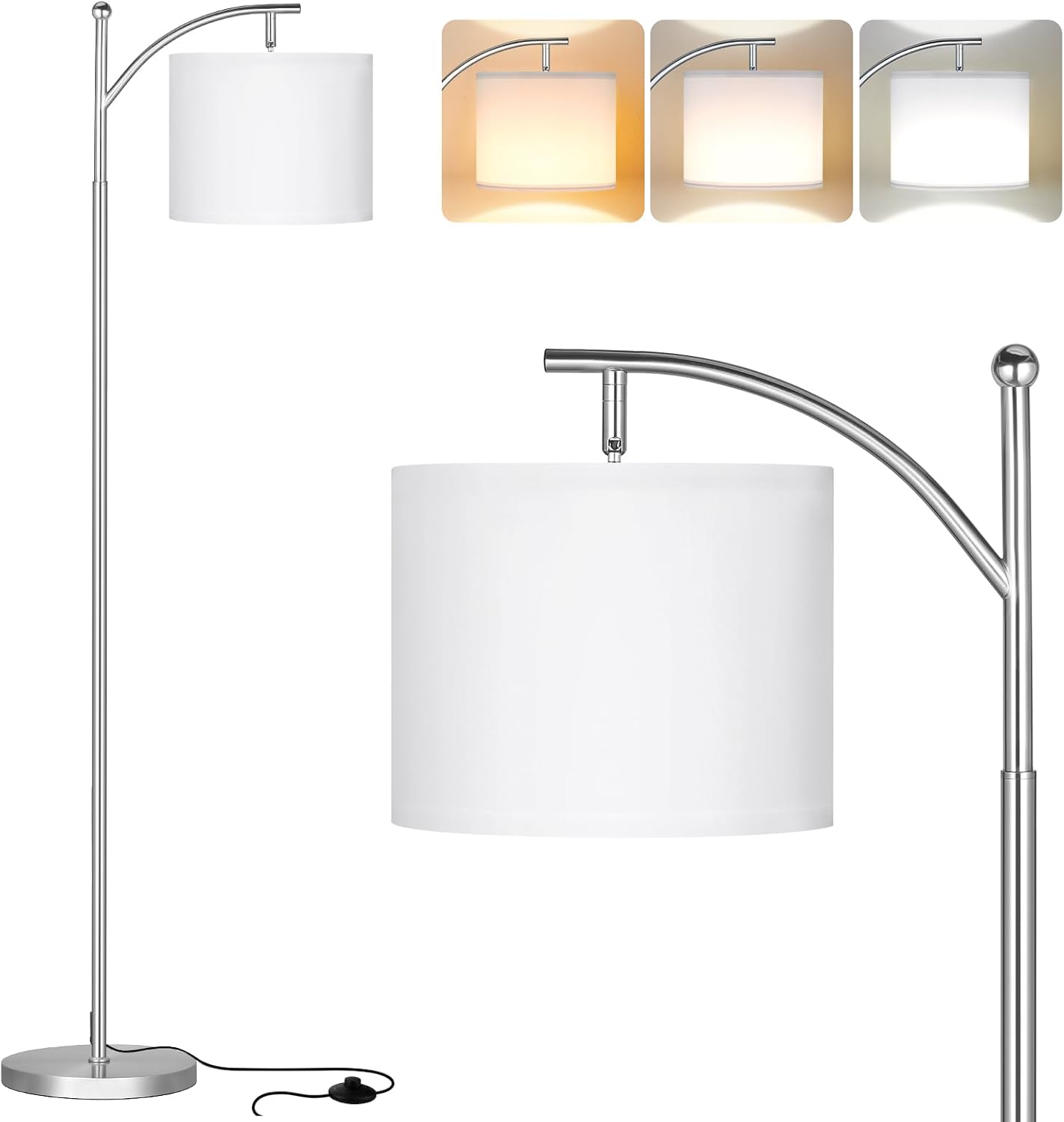 Detalle de Aooshine Silver Floor Lamp 61-inch