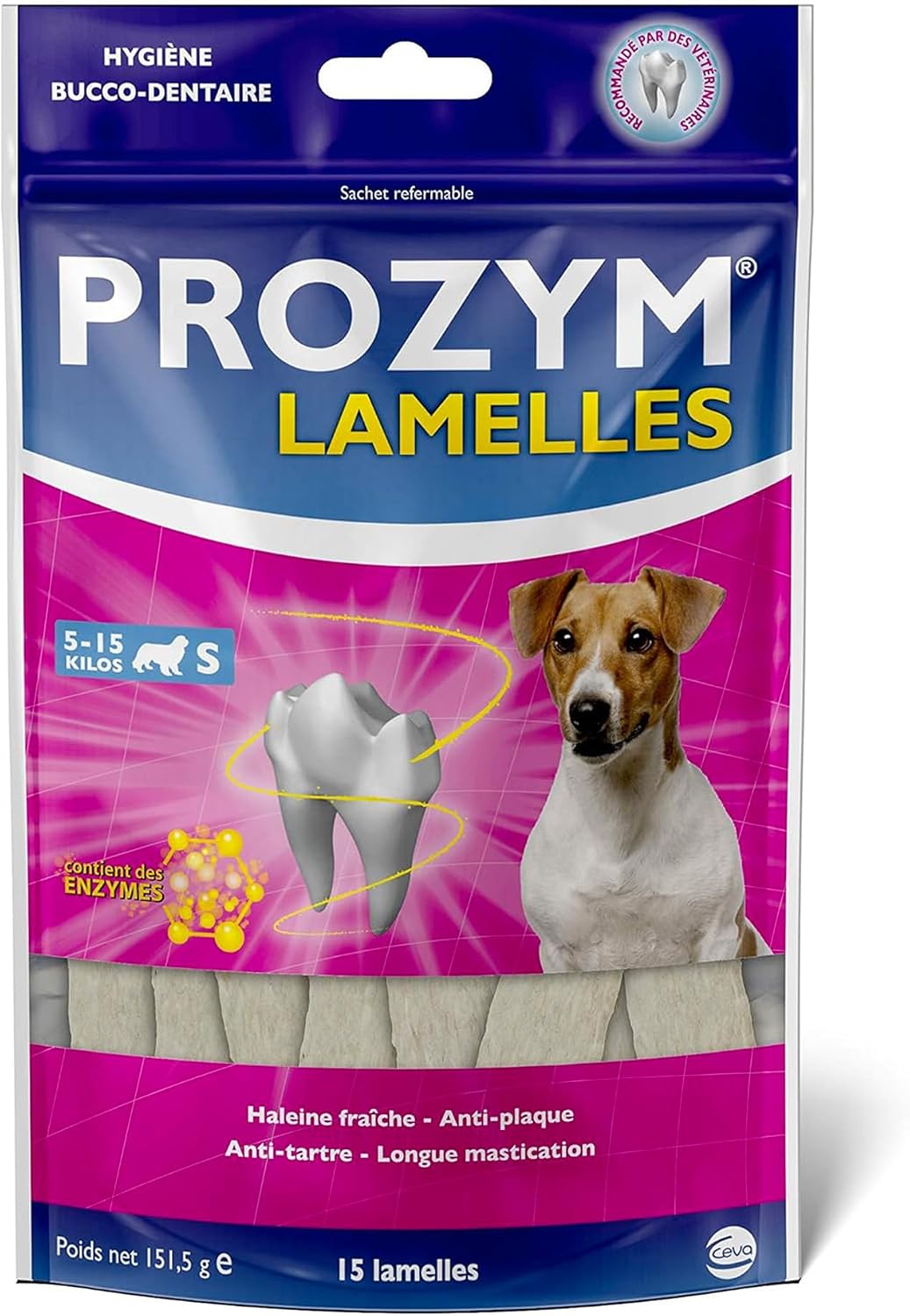 Detalle de Prozym 15 Lamelles – Soin dentaire à mâcher pour chiens (S)