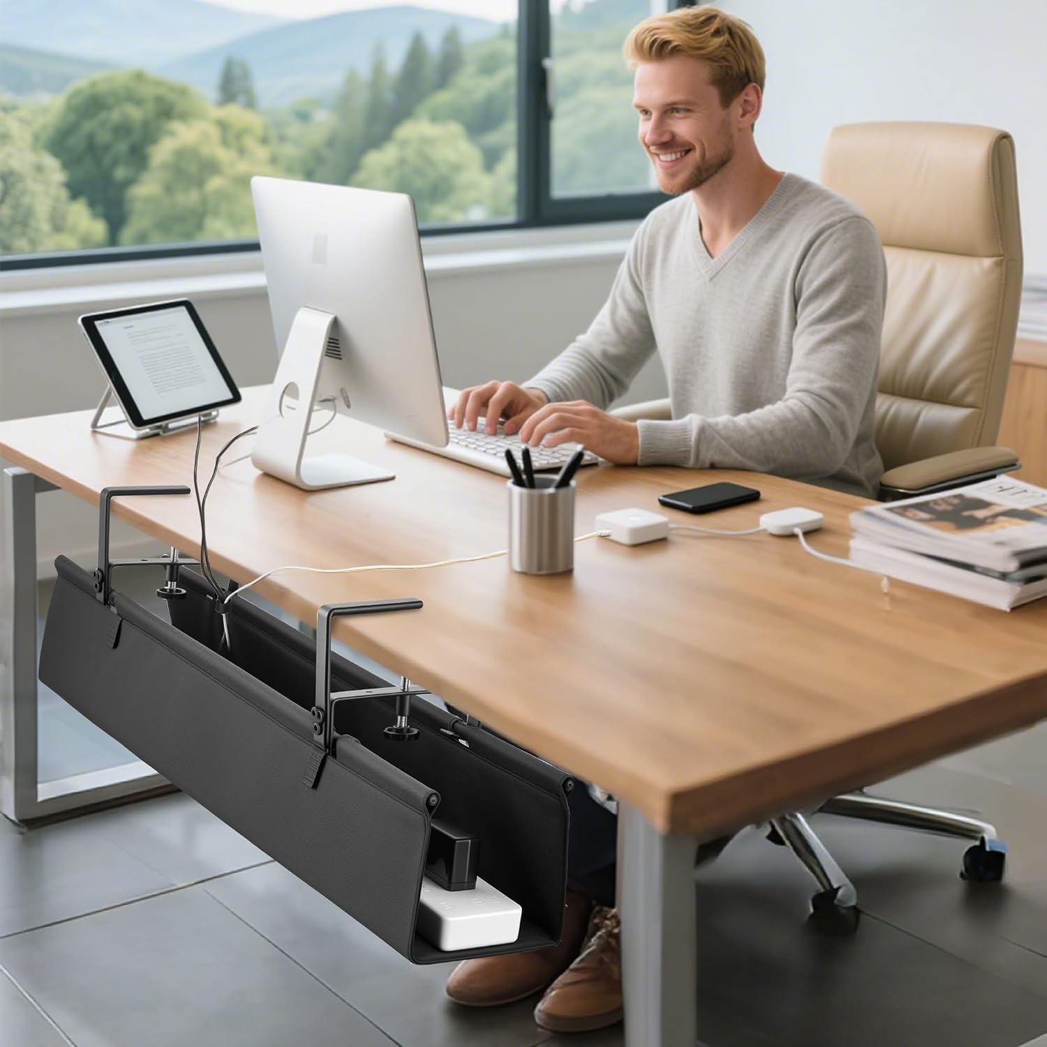 Thumbnail 6 de Desk Cable Tray, 36 Inch, ⚙