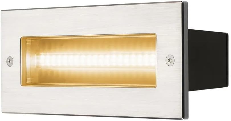 Detalle de SLV 229062 Brique Downunder E14, Silvergrey – applique encastrée en aluminium, IP44, 24 x 9 cm