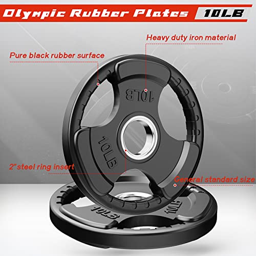 Detalle 2 de RitFit Olympic Rubber Grip Plate 45 LB 🏋