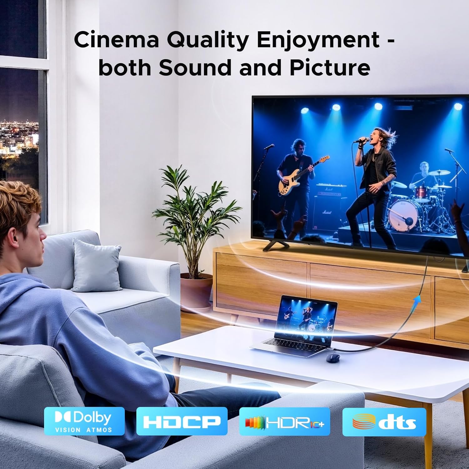 Thumbnail 6 de UGREEN Bidirectional 4K@60Hz HDMI to DisplayPort Cable Adapter (DP 1.2, HDCP 2.2) with USB Power, 6.6 ft