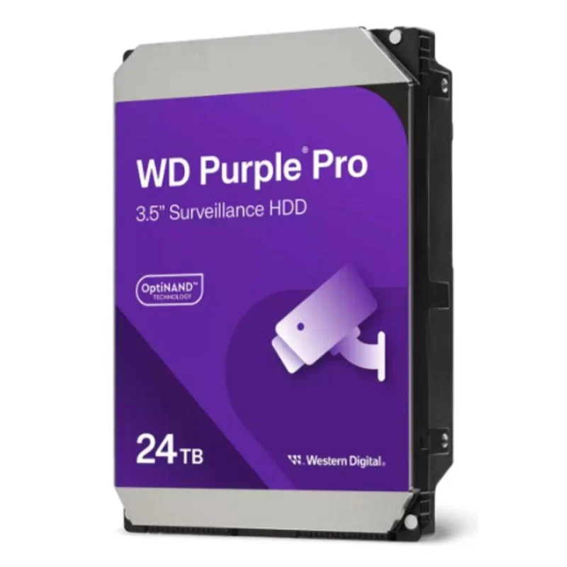 Detalle de WD Purple Pro WD241PURP 24 TB, HDD SATA 3.5" de 7200 RPM para videovigilancia y servidores