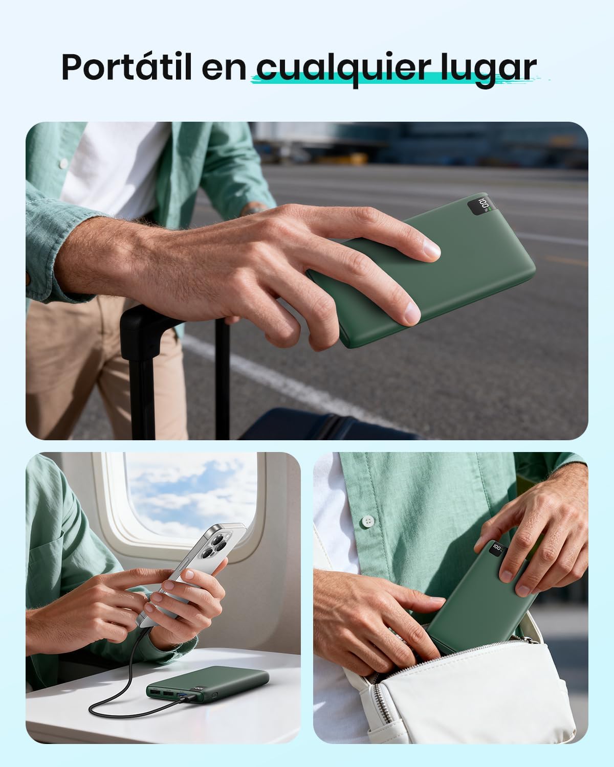 Thumbnail 3 de A ADDTOP Power Bank 20000mAh: caricabatterie portatile con ricarica rapida 22,5W, 4 uscite e display LED