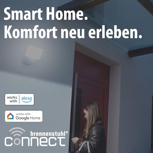 Detalle de Brennenstuhl Connect WiFi LED Strahler WF 2051 P – 24 W, 2800 lm, outdoor mit Bewegungsmelder