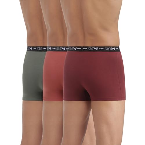 Detalle de DIM Lot de 3 Boxers Homme en Coton Stretch Respirant – Maintien Optimal sans Étiquette