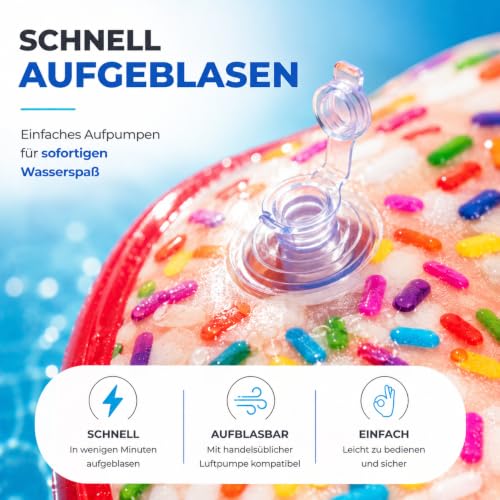 Detalle 2 de Aufblasbarer Schwimmring Streusel Ø 120 cm von TK Gruppe Timo Klingler – Donut-Streusel Design