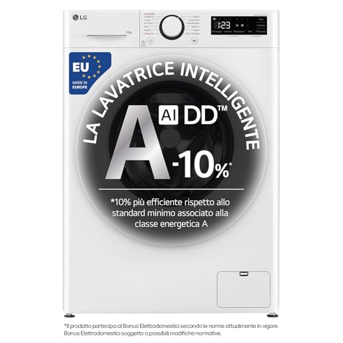 Detalle de LG AI DD F4R3010NSWW: lavatrice frontale 10 kg con AI DD, vapore e motore Direct Drive