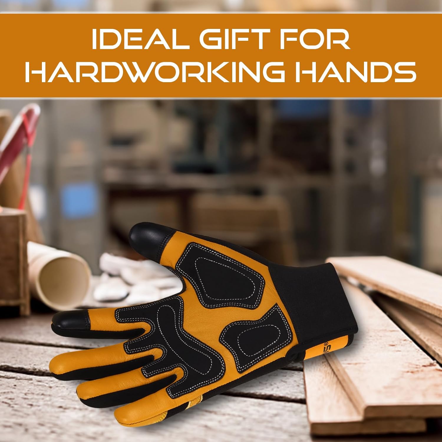 Detalle de SAWANS Leather Gardening Gloves Thorn proof M