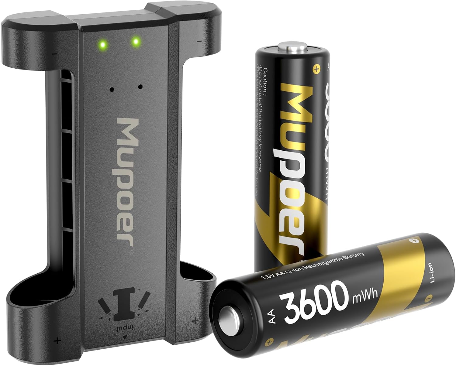 Detalle de Mupoer Rechargeable AA Lithium Batteries 3600mWh