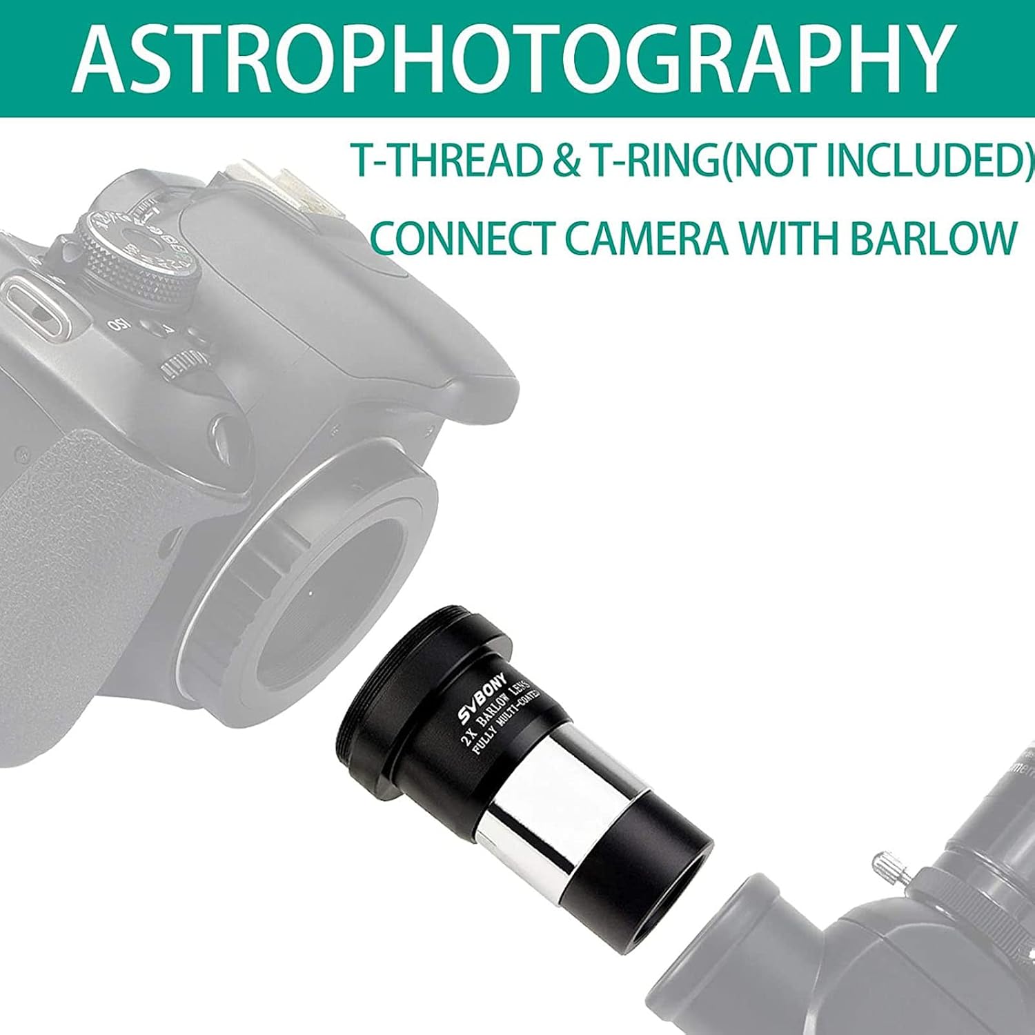 Detalle 2 de Svbony Barlow Lens 2x for Telescopes