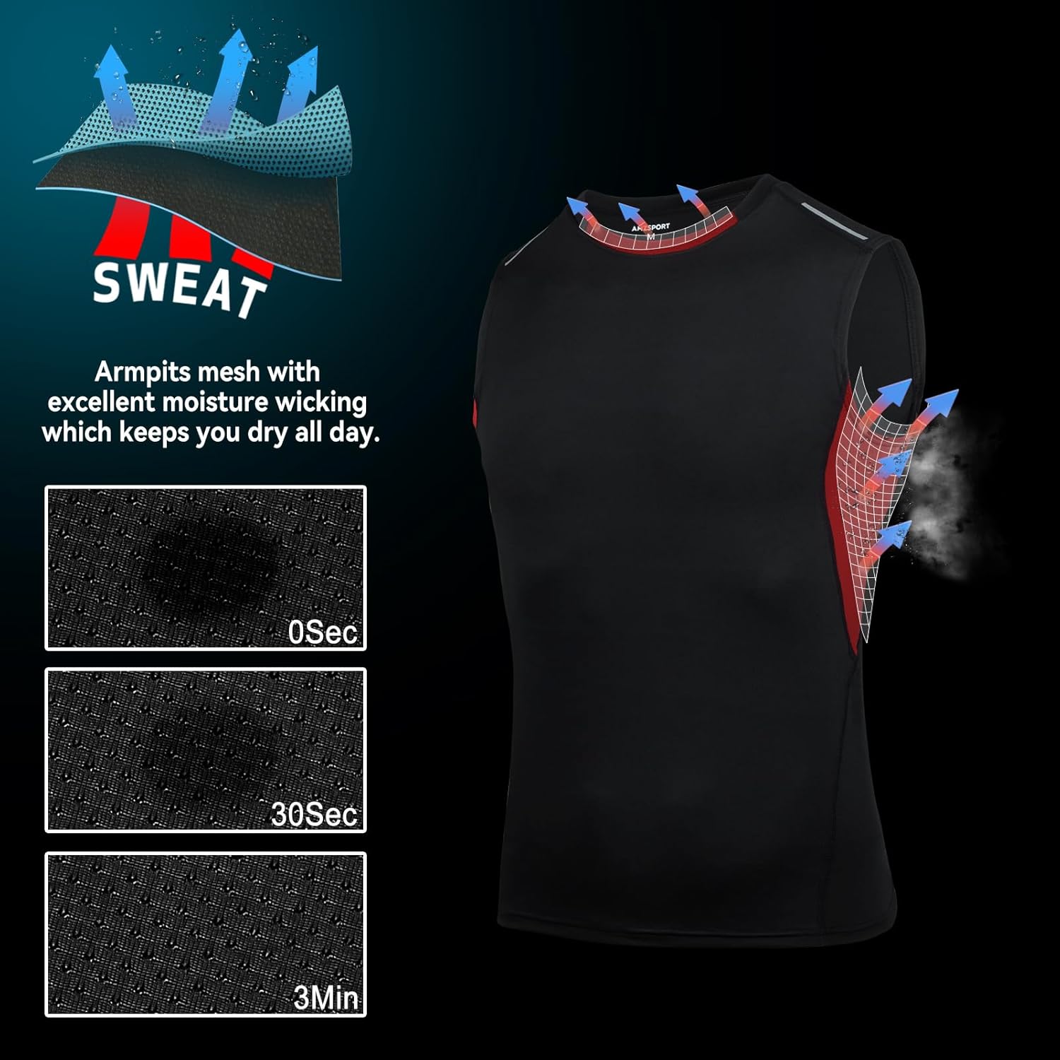 Thumbnail 5 de AMZSPORT canotta da uomo a compressione per palestra, running e bodybuilding