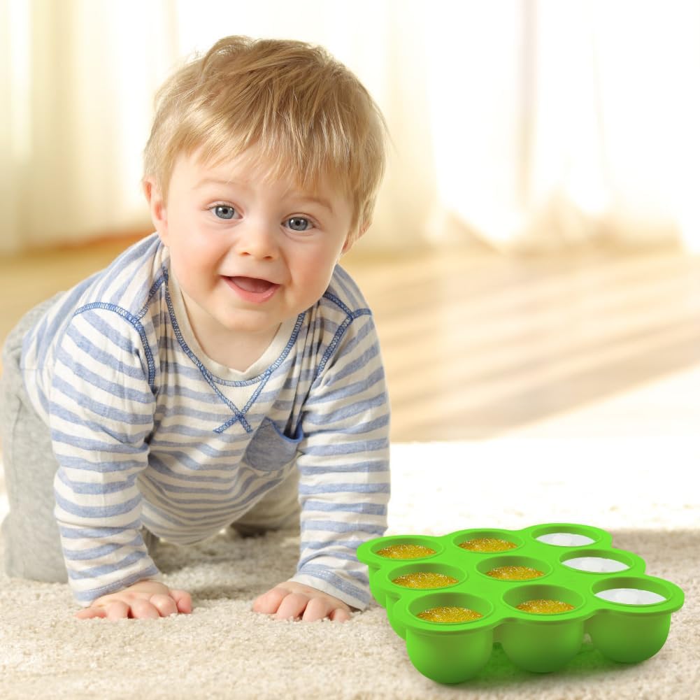 Thumbnail 6 de Aolso 9-Grid Silicone Freezer Storage Tray with Clip-On Lid (Green)