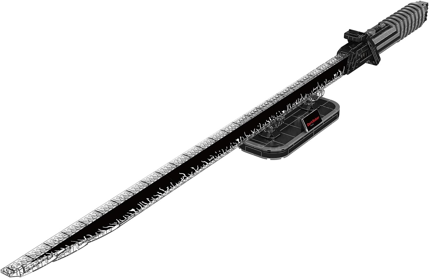 Detalle de Mould King 10138 Technik Darksaber Klemmbaustein-Bausatz mit Beleuchtung und Ständer (885+ Teile)