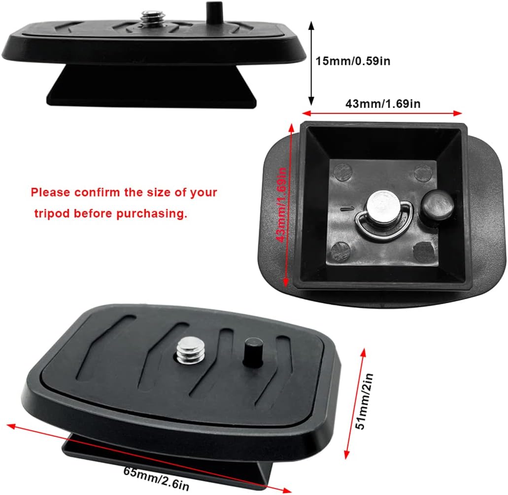 Detalle de CKANDAY 2 Pcs 41mm & 43mm Tripod Quick Release Plates – Practical Camera Mount Adapters