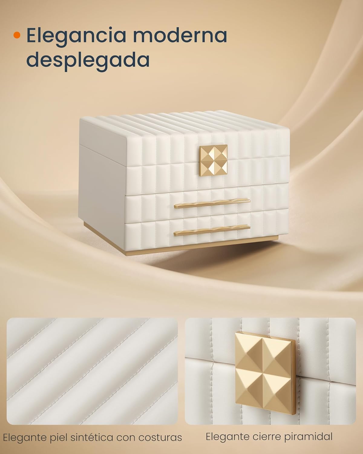 Detalle de SONGMICS HOME ANAH caja joyero 21,5x24x15,8 cm