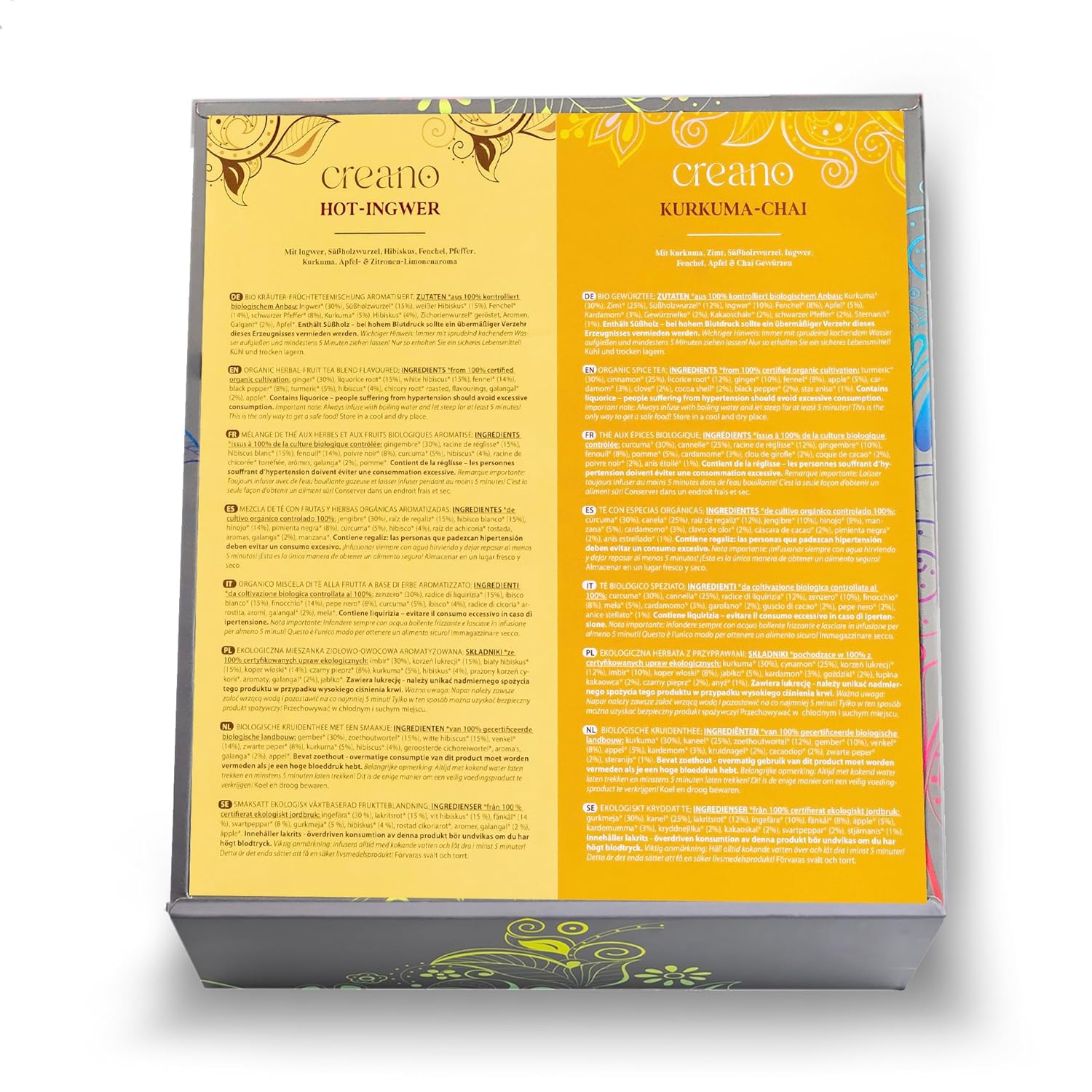 Detalle de Creano Bio Kräutertee Geschenkset ORGANIC HERBAL TEA - 90 Beutel