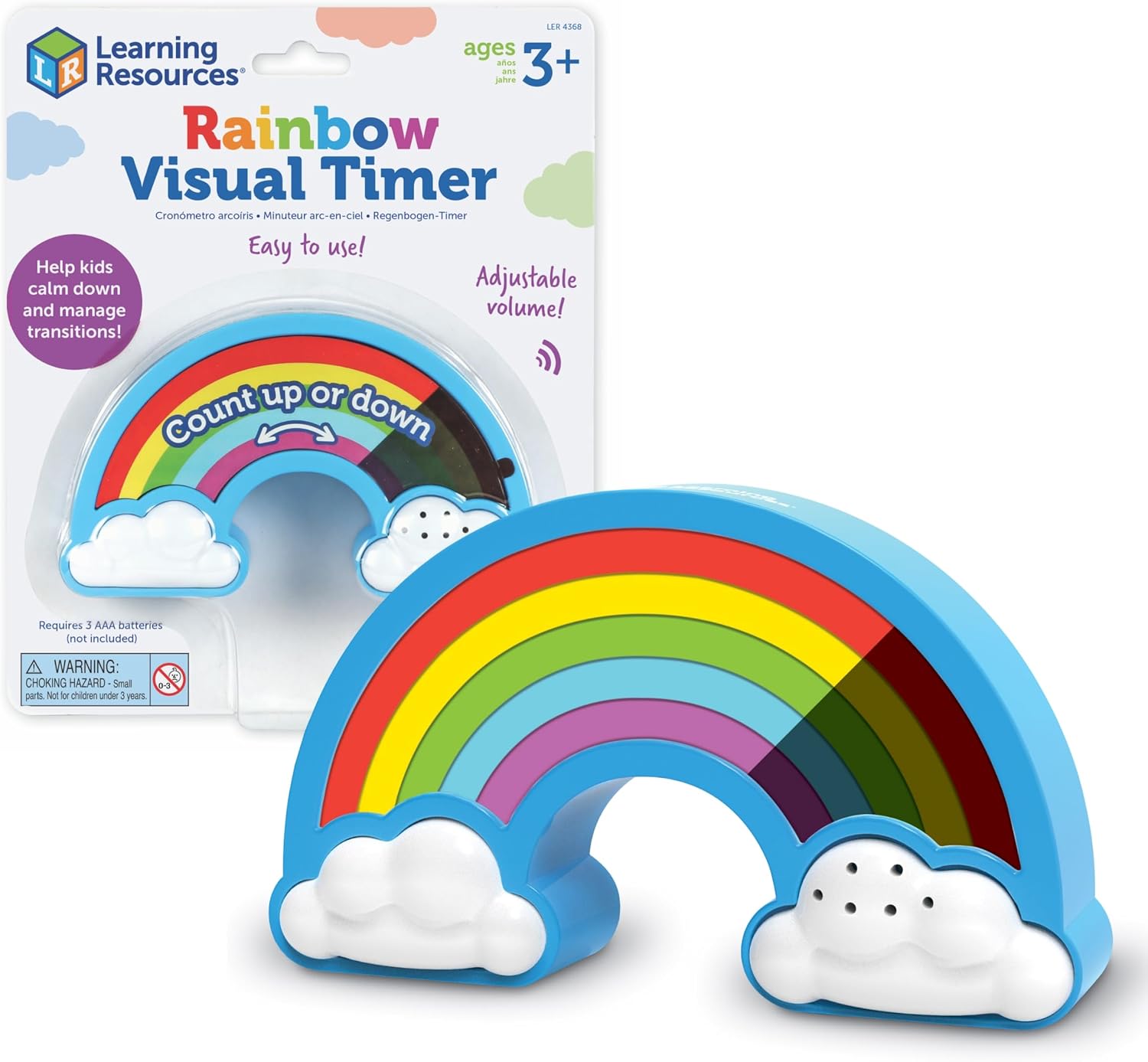 Learning Resources Timer Visivo Arcobaleno per Bambini (3+ Anni) – Timer per Classe e Casa