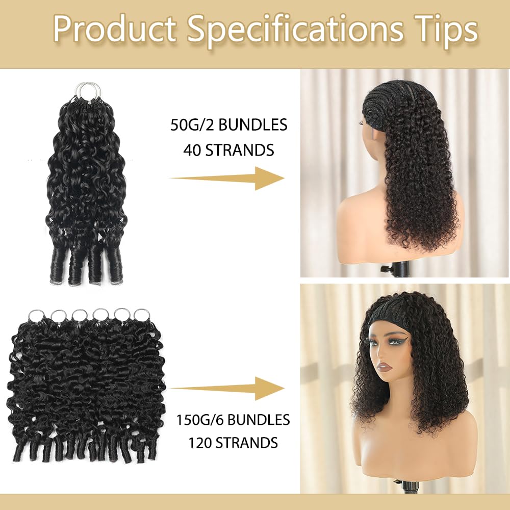 Thumbnail 1 de Feather Crochet Hair 18 Inch 50G Burmese Curly Knotless